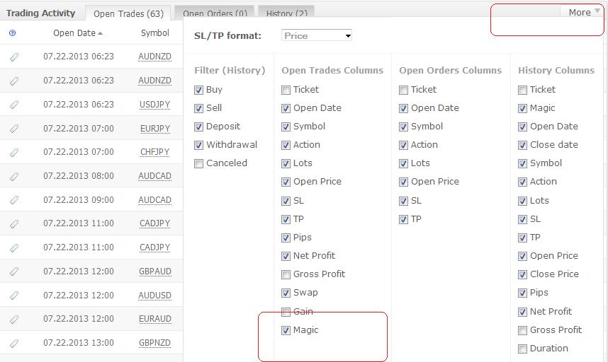 Selecting Magic Number to display on Open Trades tab.jpg