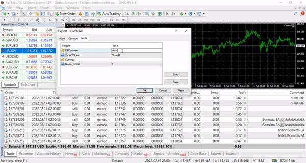 Close All and Support Multi Curencies EA - expert for MetaTrader 5