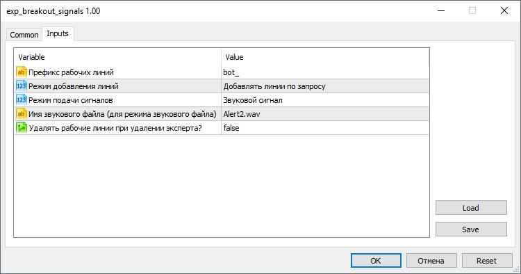 Breakdown signaling - expert for MetaTrader 5
