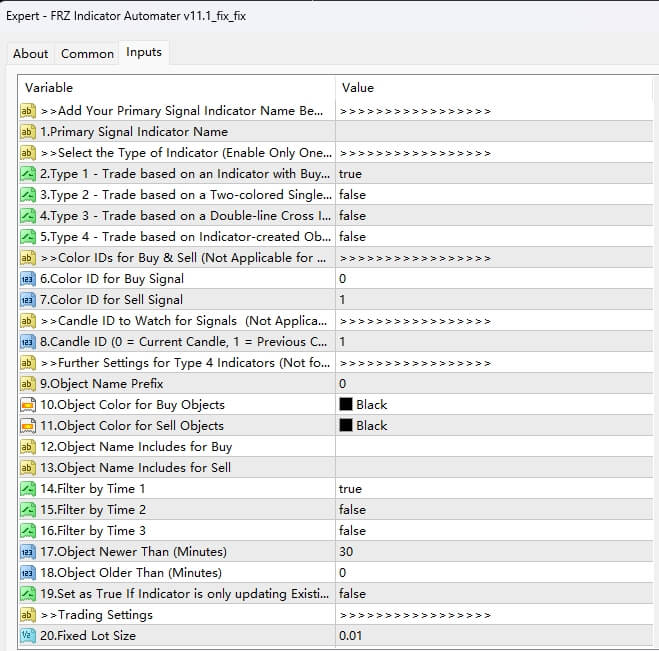 FRZ Indicator Automater v11.1_fix_fix screenshot