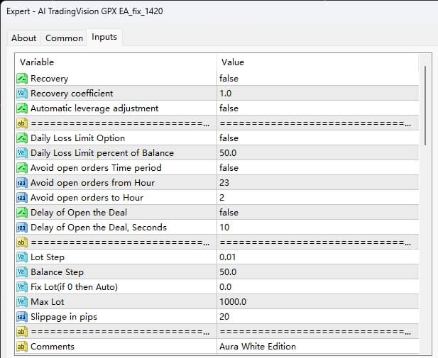 AI TradingVision GPX EA_fix_1420 screenshots