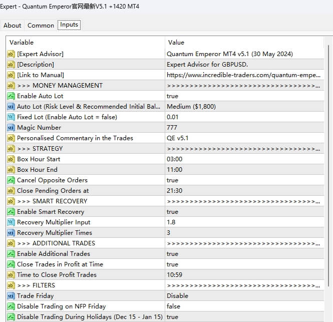 Quantum Emperor official website latest V5.1 +1420 MT4 screenshot