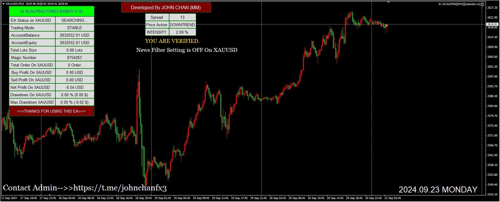 Artificial Intelligence Scalping Foreign Exchange Robot V1.8 Screenshot