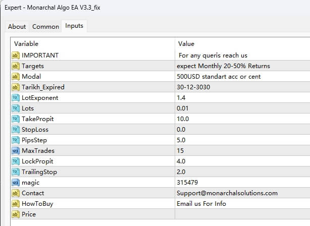 Monarchal Algo EA V3.3_fix screenshots