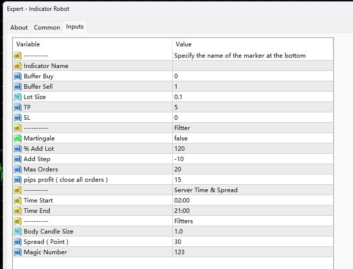Instruction robot screenshot