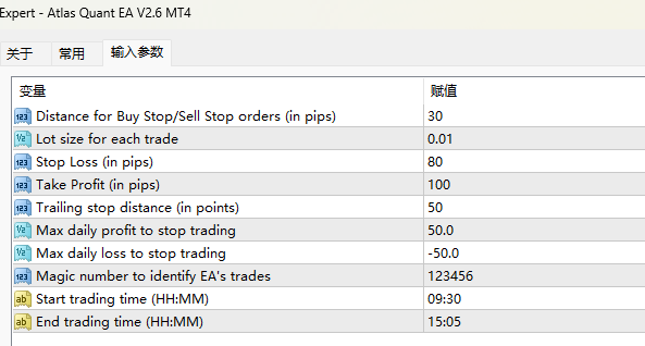 Atlas Quant EA V2.6 MT4 screenshots