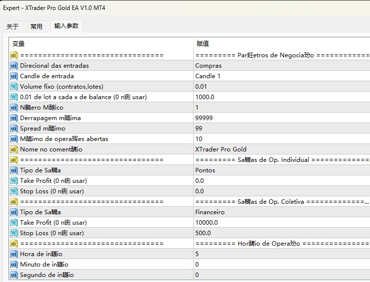 XTrader Pro Gold EA V1.0 MT4 Screenshot