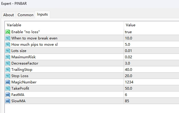PINBAR screenshot