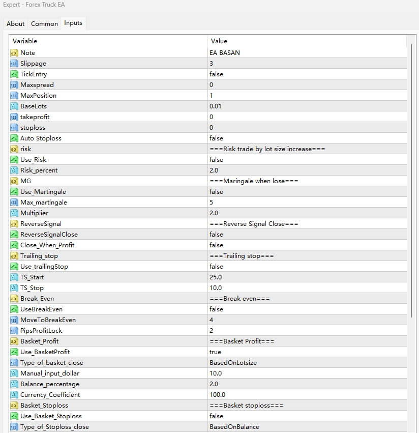 Forex Truck EA screenshots