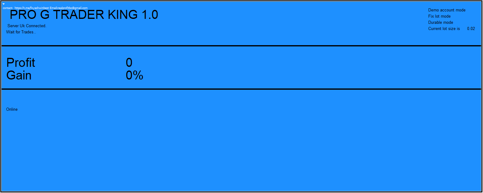 PRO G TRADER KING EA Unlimited Screenshots