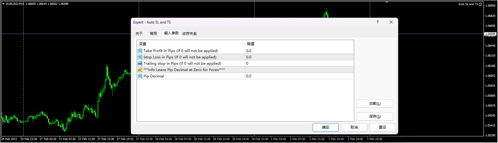 Automatic stop loss and take profit screenshot