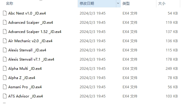 2024 MQL5 JD MT4 package 98 EA screenshots
