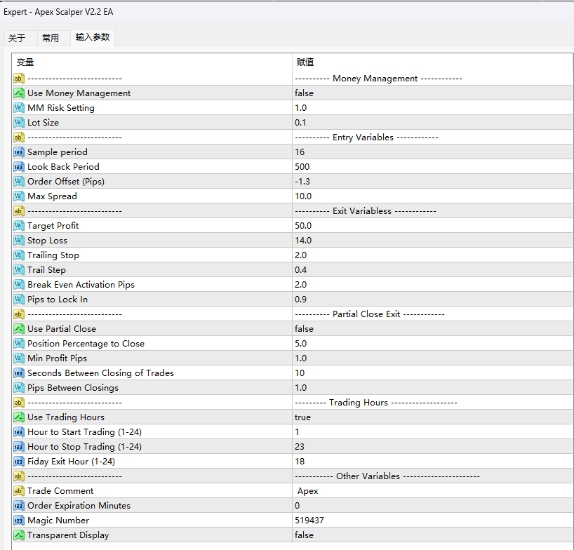 Apex scalper V2.2 EA screenshots