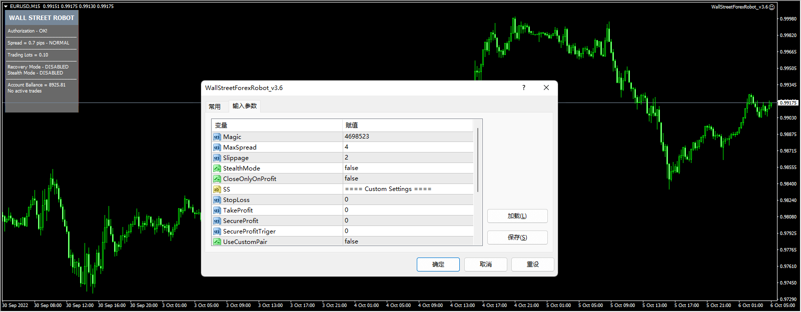 Wall Street Forex Robot screenshots