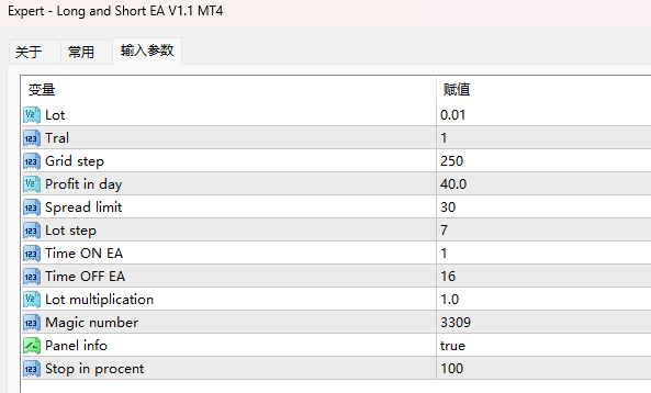 Long and short EA V1.1 MT4 screenshot