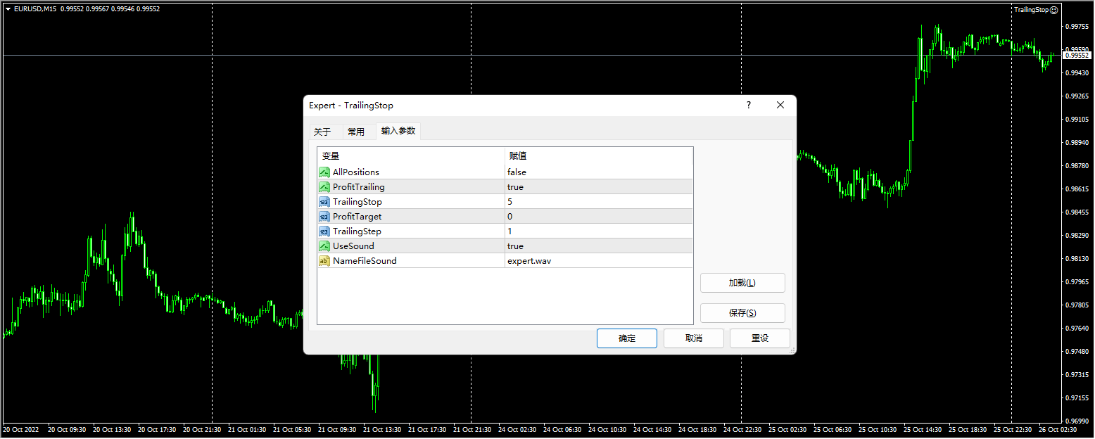 Trailing Stop Screenshot