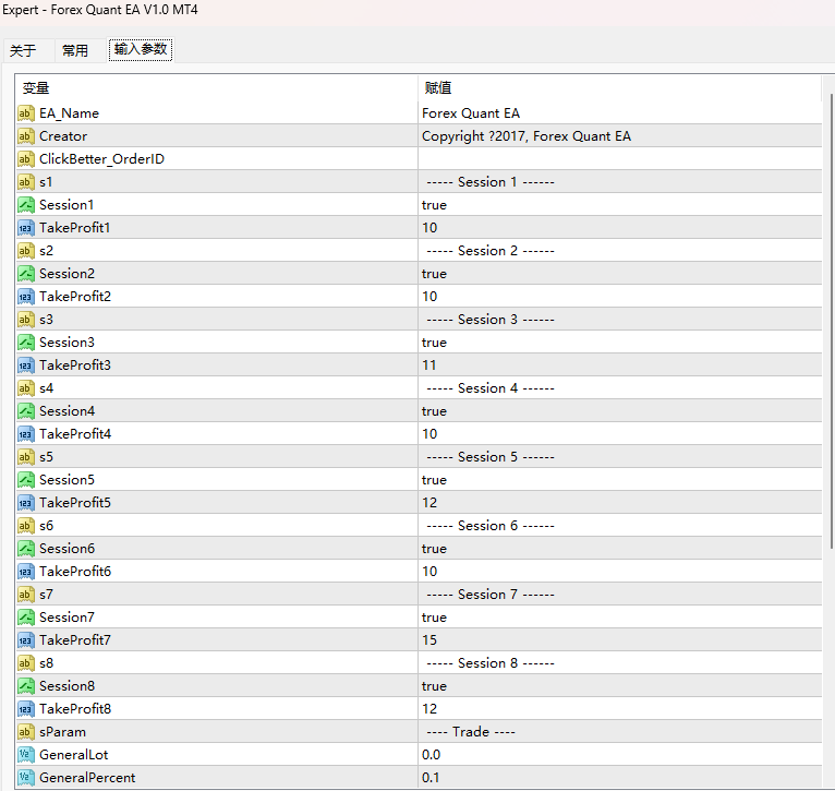 Foreign exchange quantitative EA V1.0 MT4 screenshot