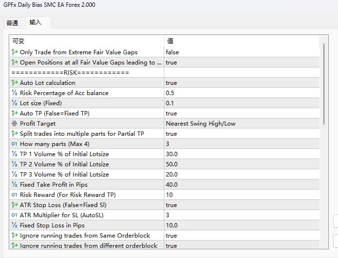 GPFx SMC EA V2.0 screenshot