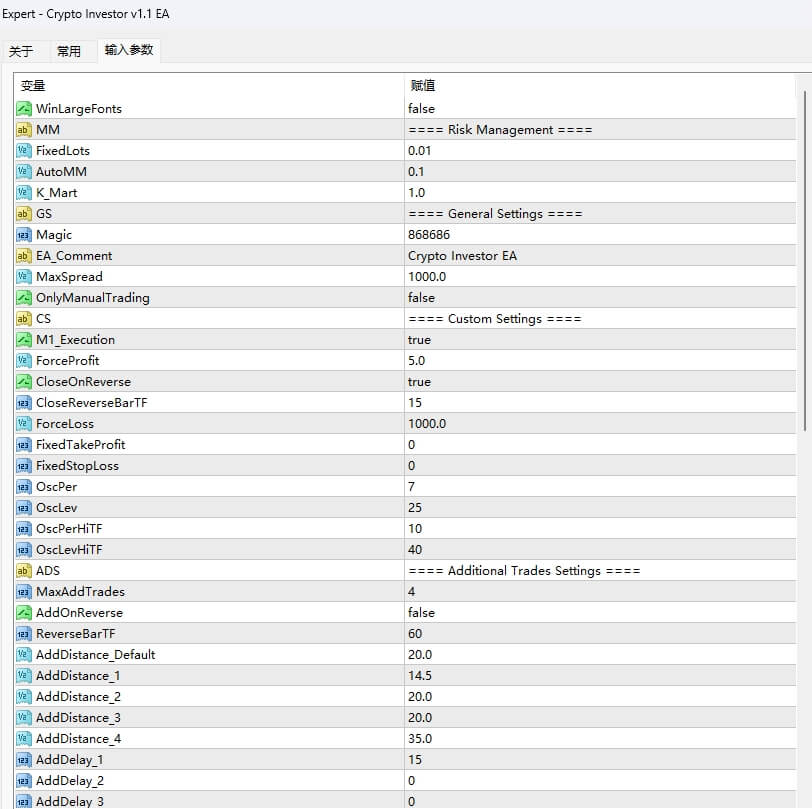 Crypto Investor v1.1 EA screenshots