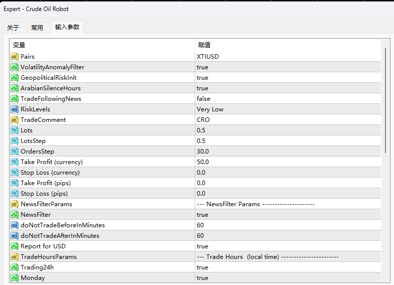Screenshot of Crude Oil Robot v1.0