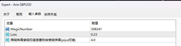 Aria GBP/USD screenshot