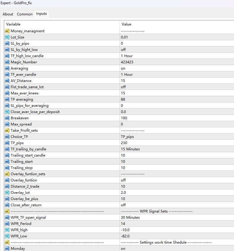 GoldPro_fix screenshot