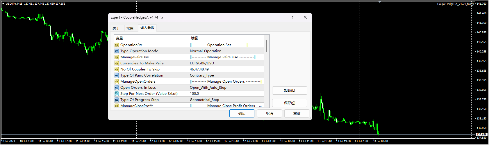 CoupleHedgeEA_v1.74_fix screenshot