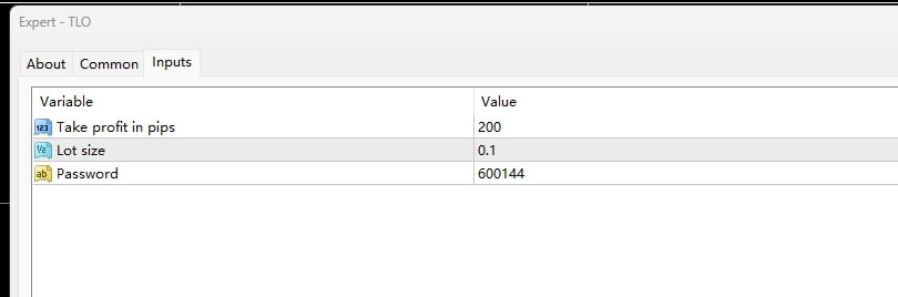 TLO XAUUSD M5 password 600144 screenshot