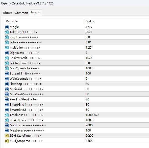 Zeus Gold Hedging V1.2_fix_1420 screenshot