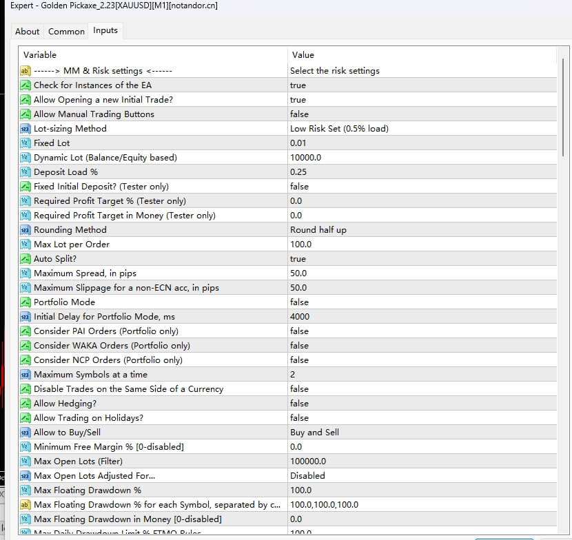 Golden Pickaxe_2.23 Golden EA download and parameter description - 2