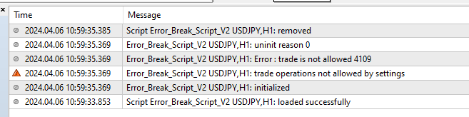 Error_Break_Script_V2 - This script is a general example of using error brake in any strategy - Break on Code Error Sample Strategy - script for MetaTrader 4