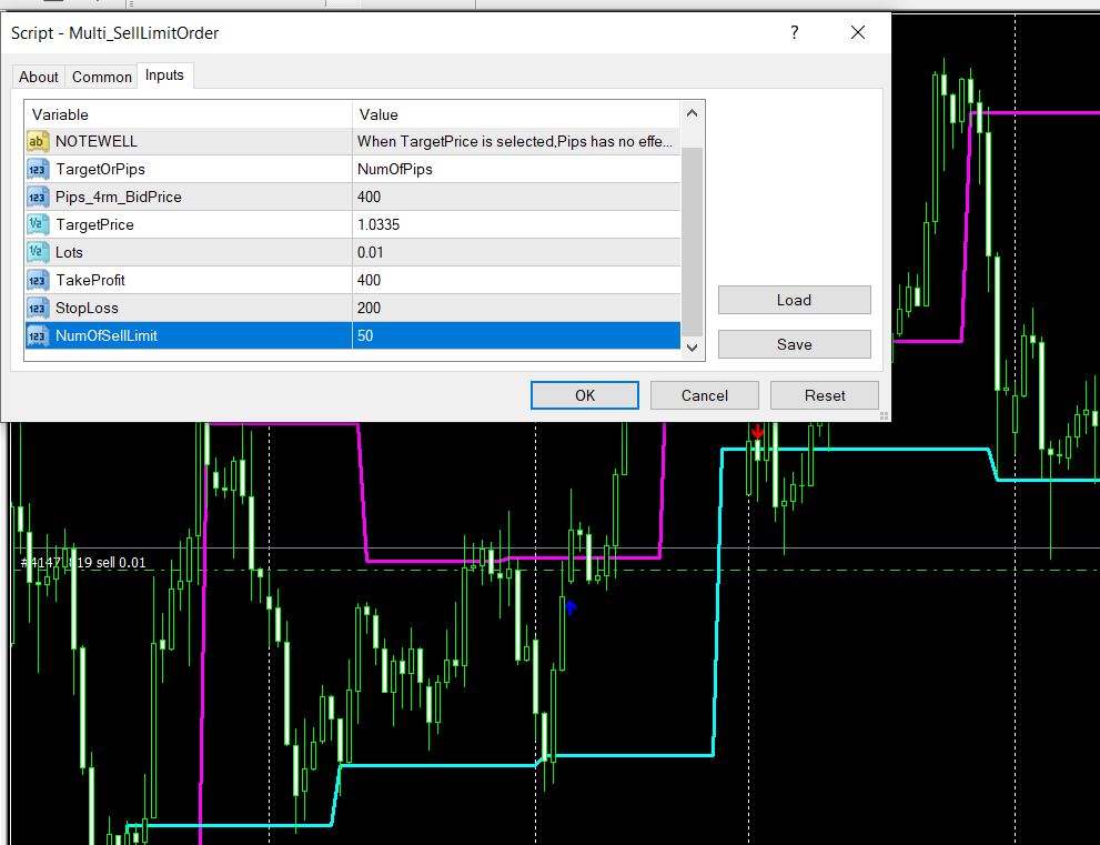 Multi SellLimitOrders & Multi SellStopOrders - script for MetaTrader 5