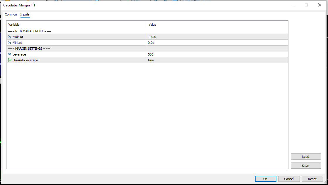 Calculator Margin - expert for MetaTrader 5