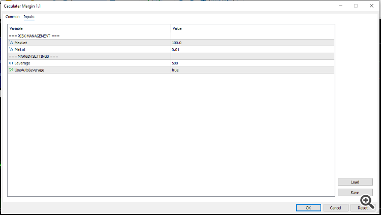 Calculator Margin - expert for MetaTrader 5