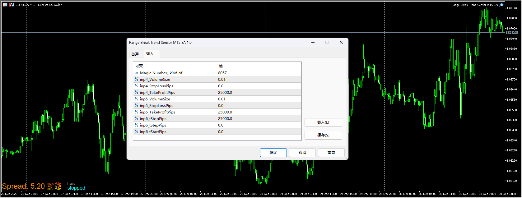 Range Breakout Trend Sensor MT5 EA Screenshot