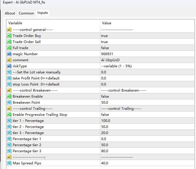 Ai EuRUsD v1.9 MT4 Repair Screenshot