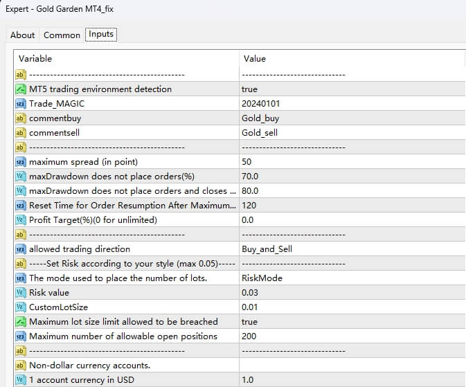 Golden Garden MT4_fix screenshot