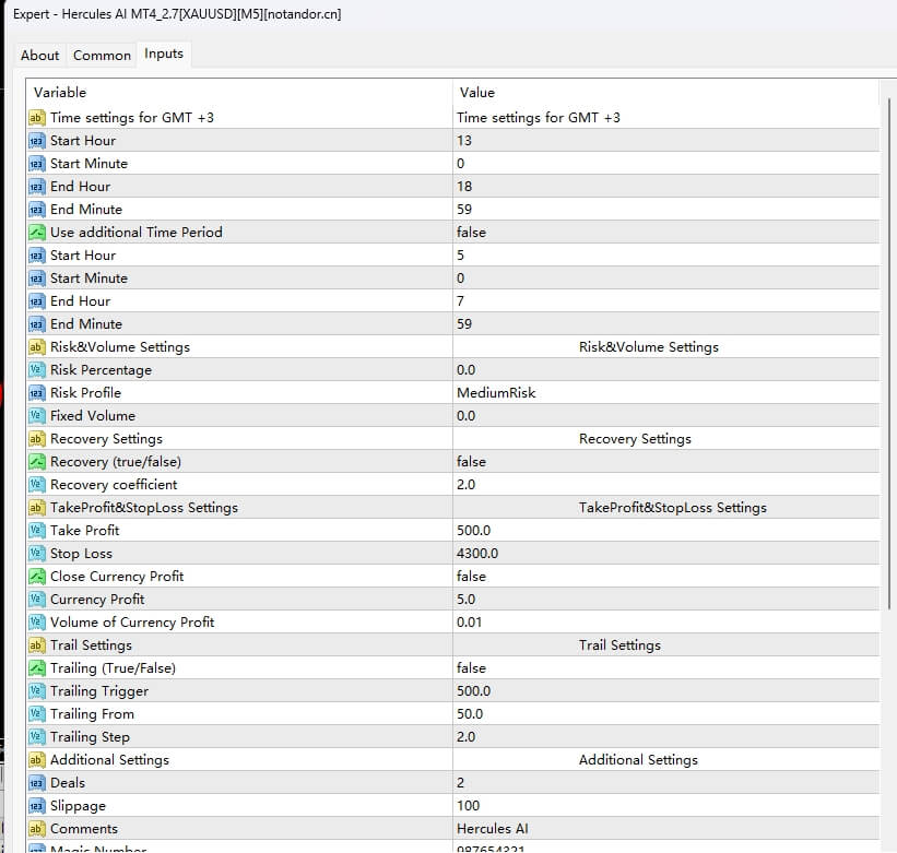 Hercules AI MT4_2.7[XAUUSD][M5] Screenshot