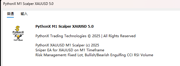 PythonX M1 scalper XAUUSD screenshot