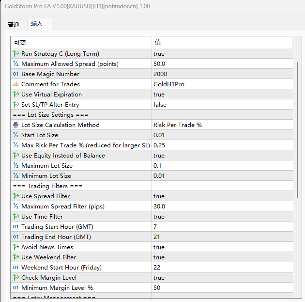 GoldStorm Pro EA V1.00[XAUUSD][H1] Screenshot