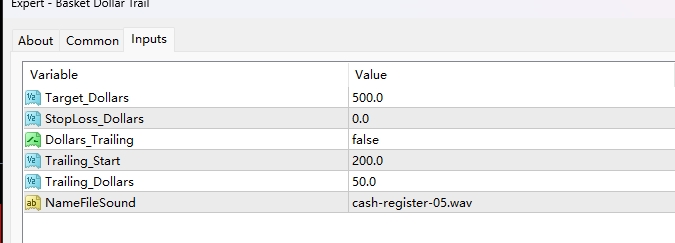 Basket of Dollars Trajectory Screenshot