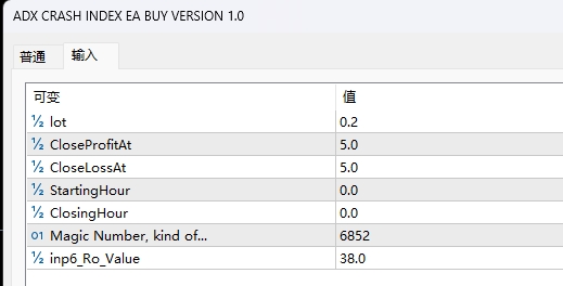 ADX Crash Index EA Purchase Version Screenshot