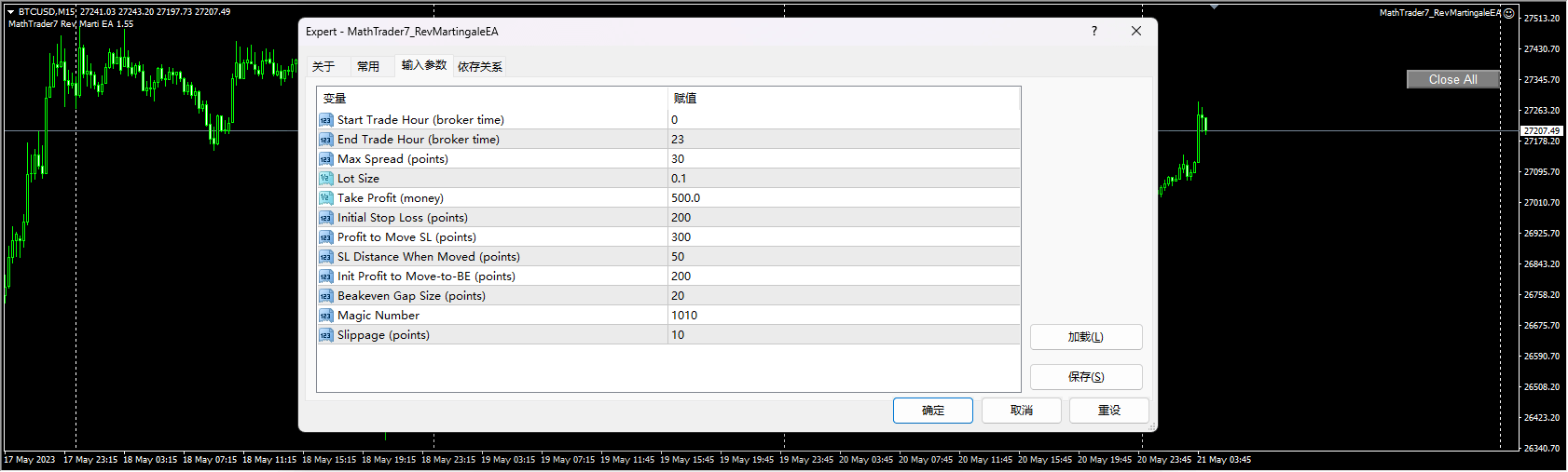 MathTrader7_RevMartinaleEA screenshot