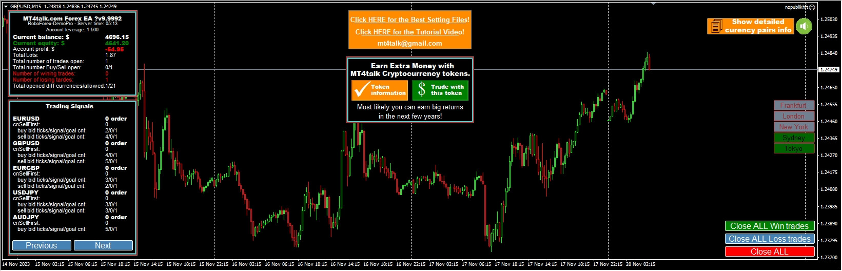 No public high-frequency trading EA screenshots