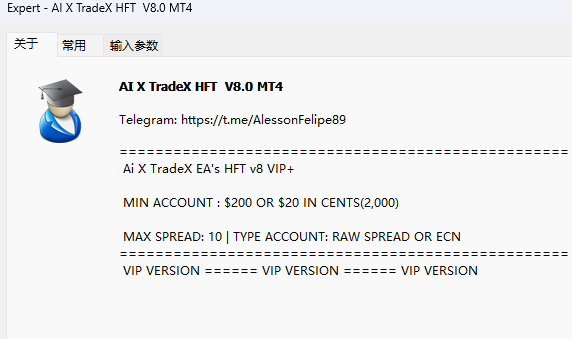 AI X TradeX HFT V8.0 MT4 Screenshot