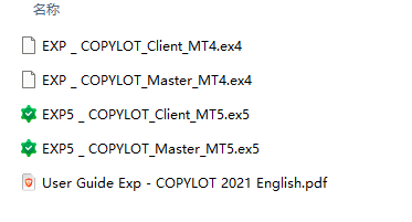 Contains copy batches MT4 and Mt5 English manual screenshots