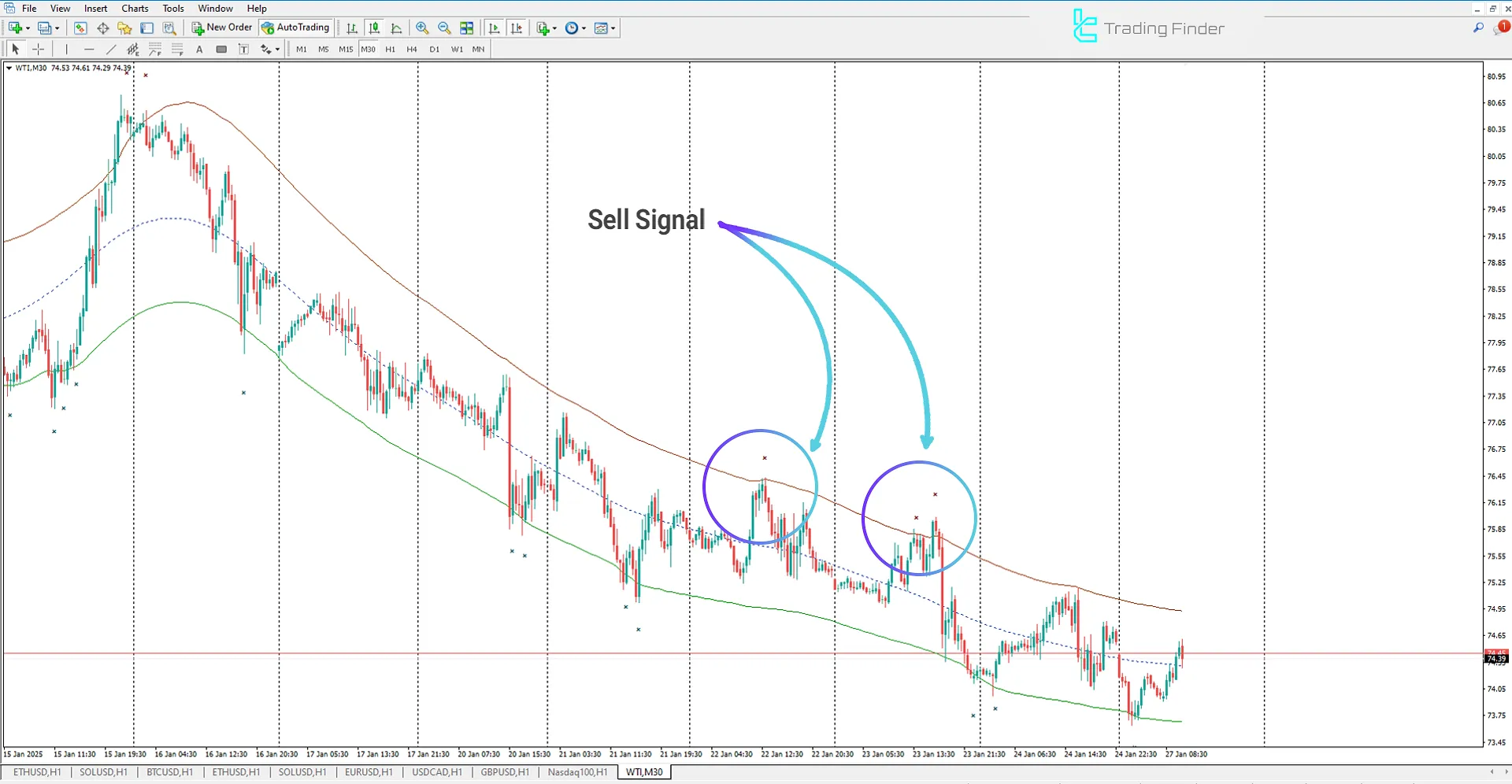 Bearish Signal in the Indicator